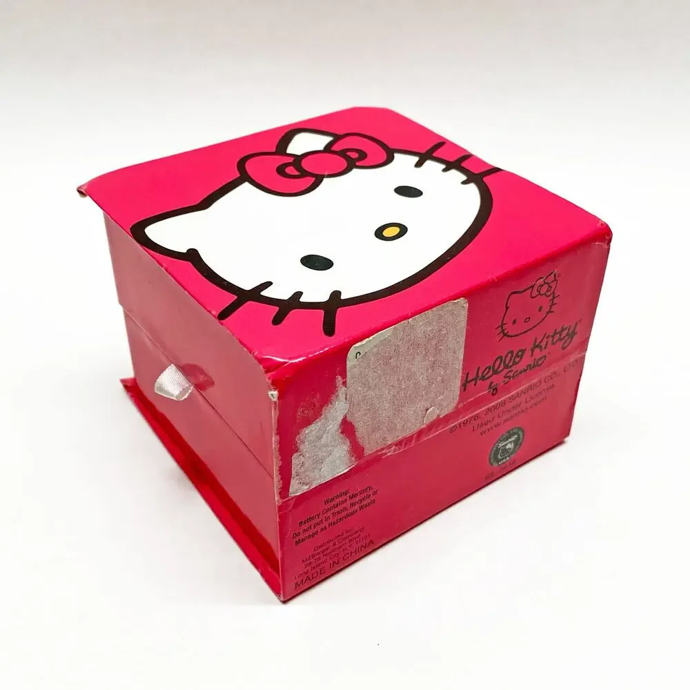 Sanrio Hello Kitty Silver Tone Rhinestone Watch with Blue Strap in Gift Box